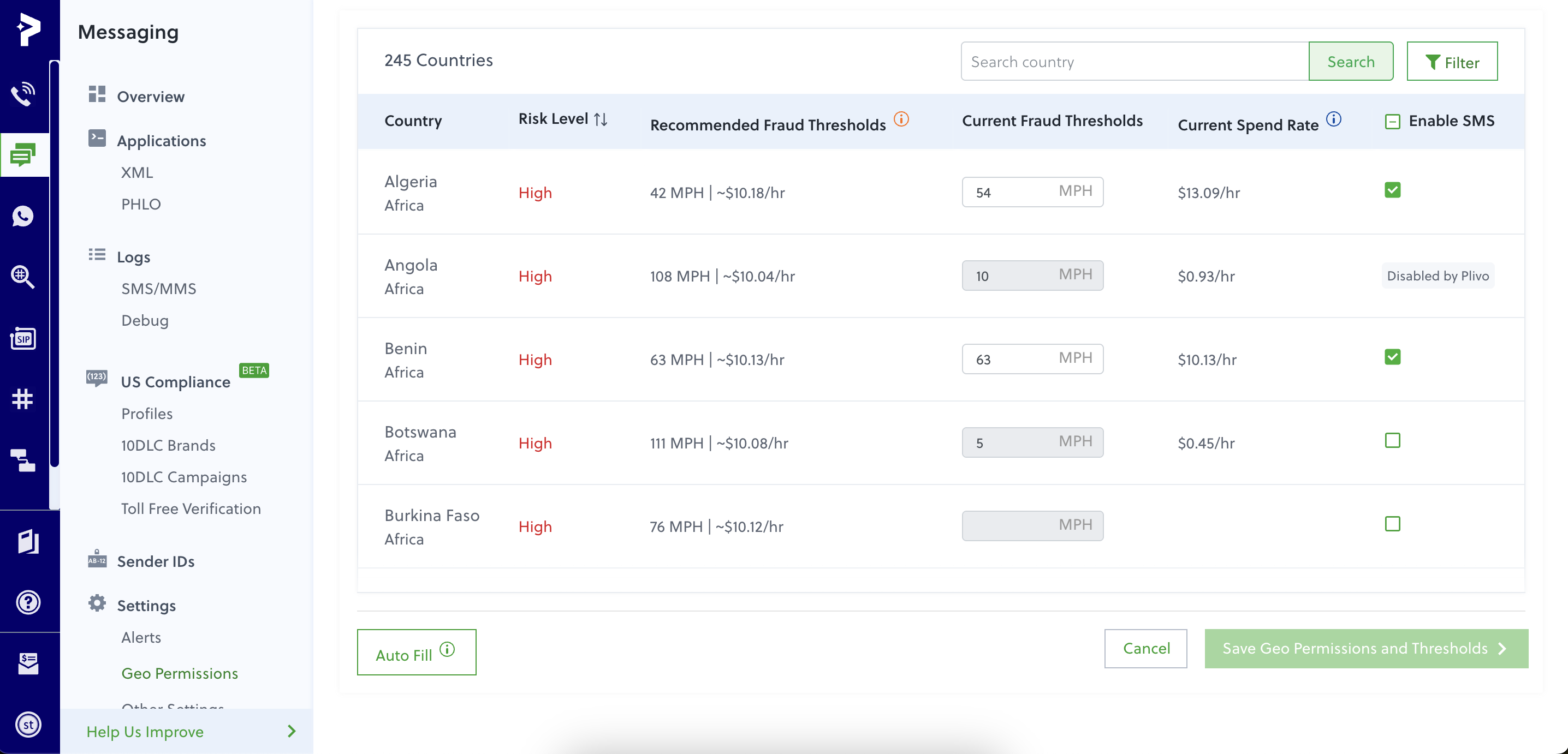 Set MPH Geo Permissions